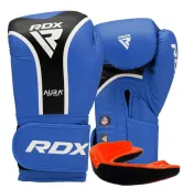 Боксерские перчатки RDX AURA PLUS T-17 Blue/Black (капа в комплекте)