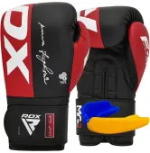Боксерские перчатки RDX REX F4 RED/BLACK- (капа в комплекте)