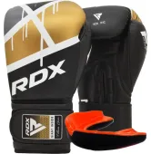 Боксерские перчатки RDX F7 Ego Black Golden (капа в комплекте)