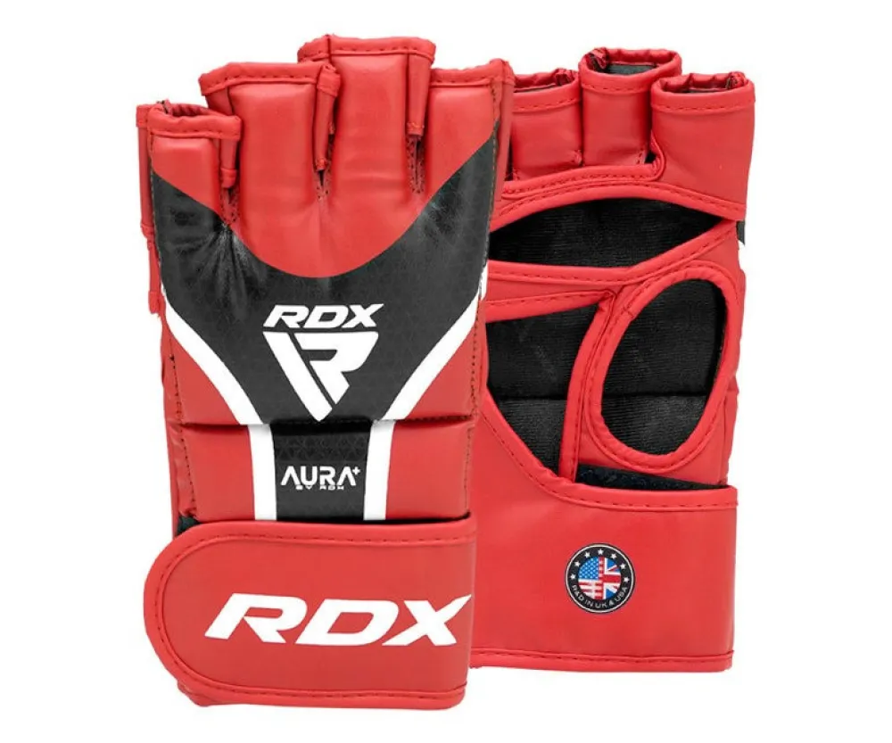 Рукавиці для ММА RDX AURA PLUS T-17 Red/Black L (капа у комплекті)