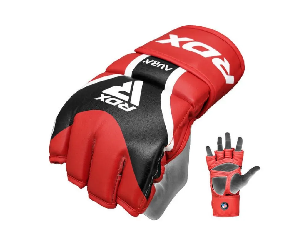 Рукавиці для ММА RDX AURA PLUS T-17 Red/Black L (капа у комплекті)