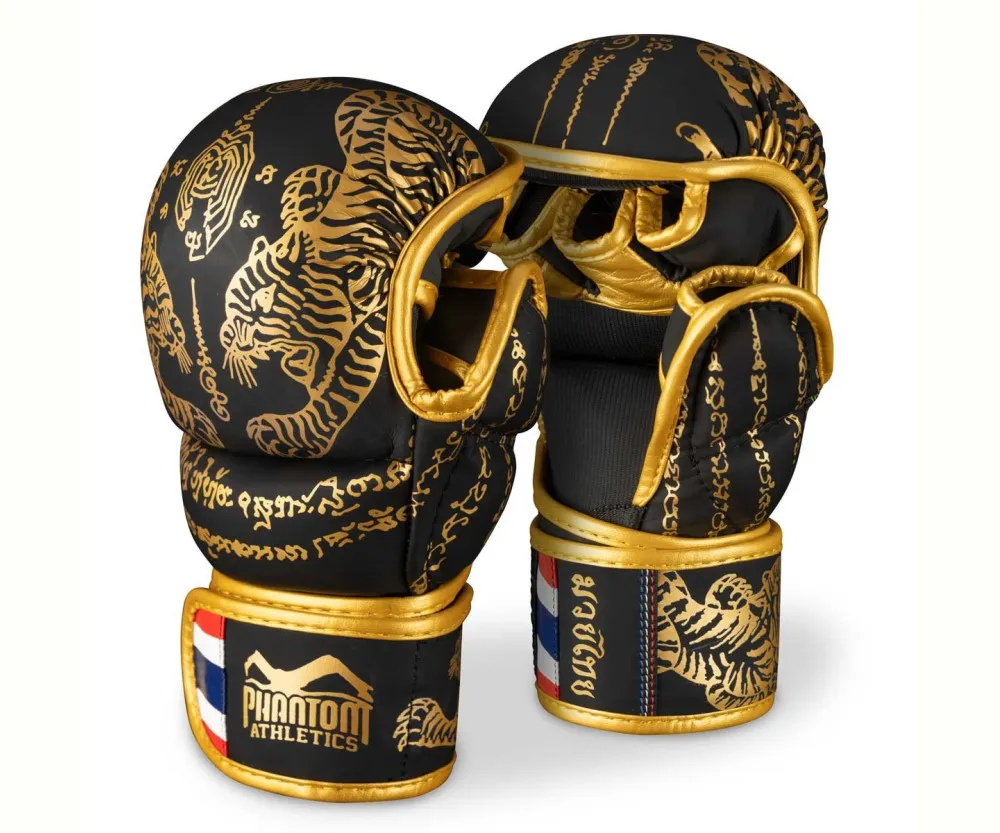 Рукавиці для ММА Phantom Muay Thai Black Gold L/XL (капа в подарунок)