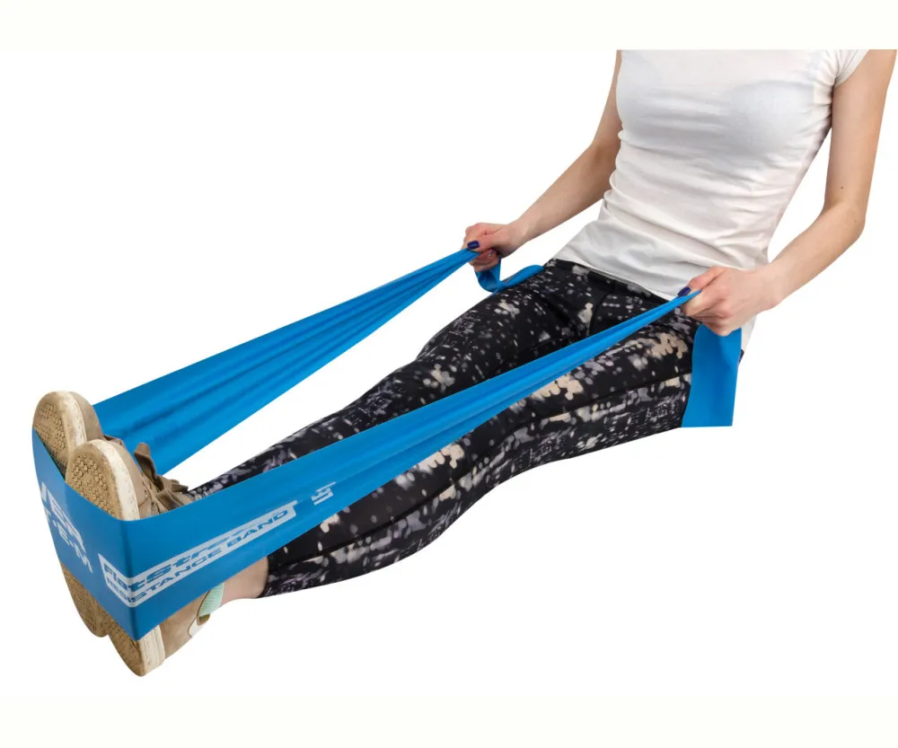 Лента-эспандер для спорта и реабилитации Power System PS-4121 Flat Stretch Band Level 1 Blue (5-15кг.)