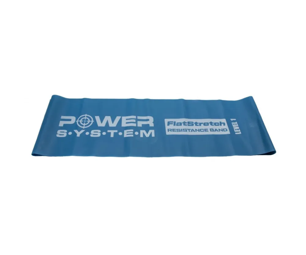 Лента-эспандер для спорта и реабилитации Power System PS-4121 Flat Stretch Band Level 1 Blue (5-15кг.)