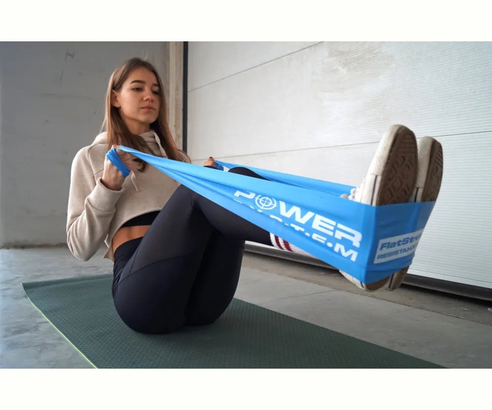 Лента-эспандер для спорта и реабилитации Power System PS-4121 Flat Stretch Band Level 1 Blue (5-15кг.)
