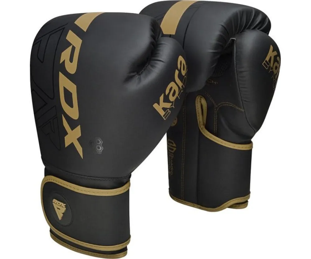Боксерские перчатки RDX F6 Kara Matte Golden (капа в комплекте)