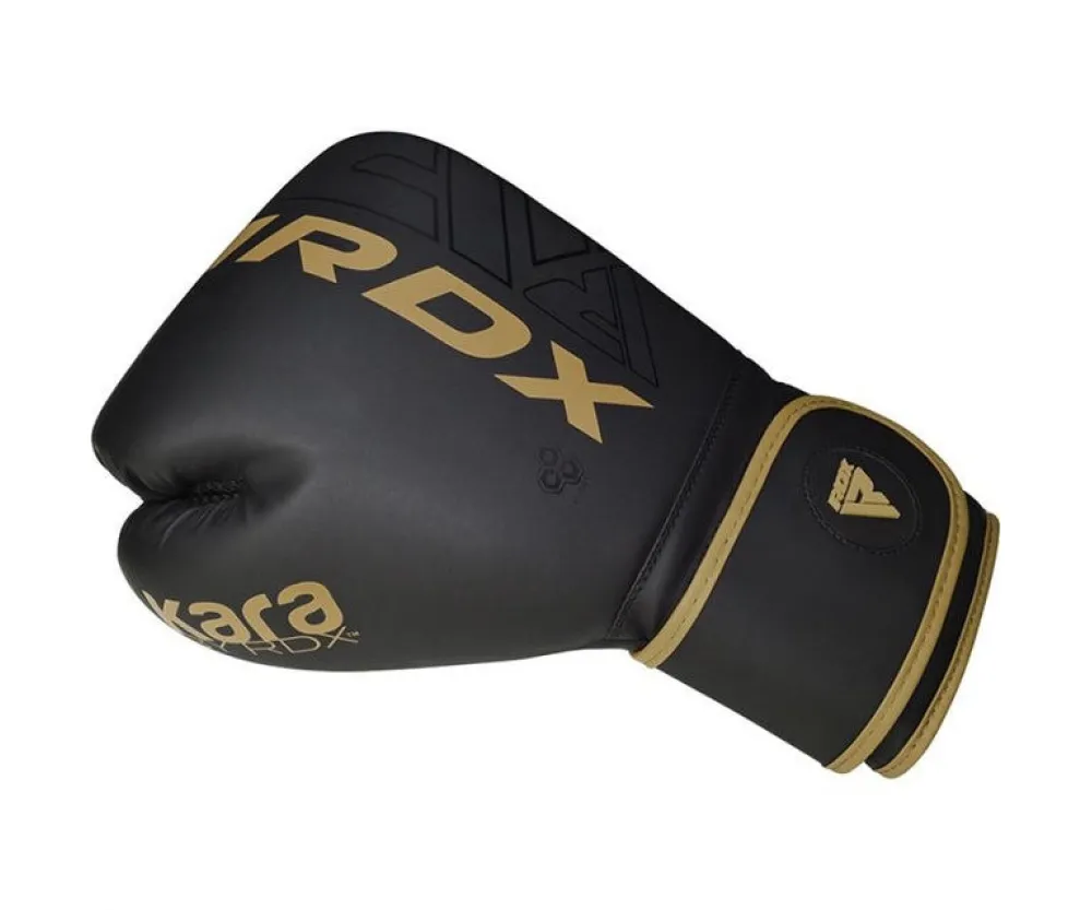 Боксерские перчатки RDX F6 Kara Matte Golden (капа в комплекте)