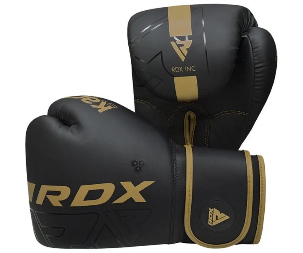 Боксерские перчатки RDX F6 Kara Matte Golden (капа в комплекте)