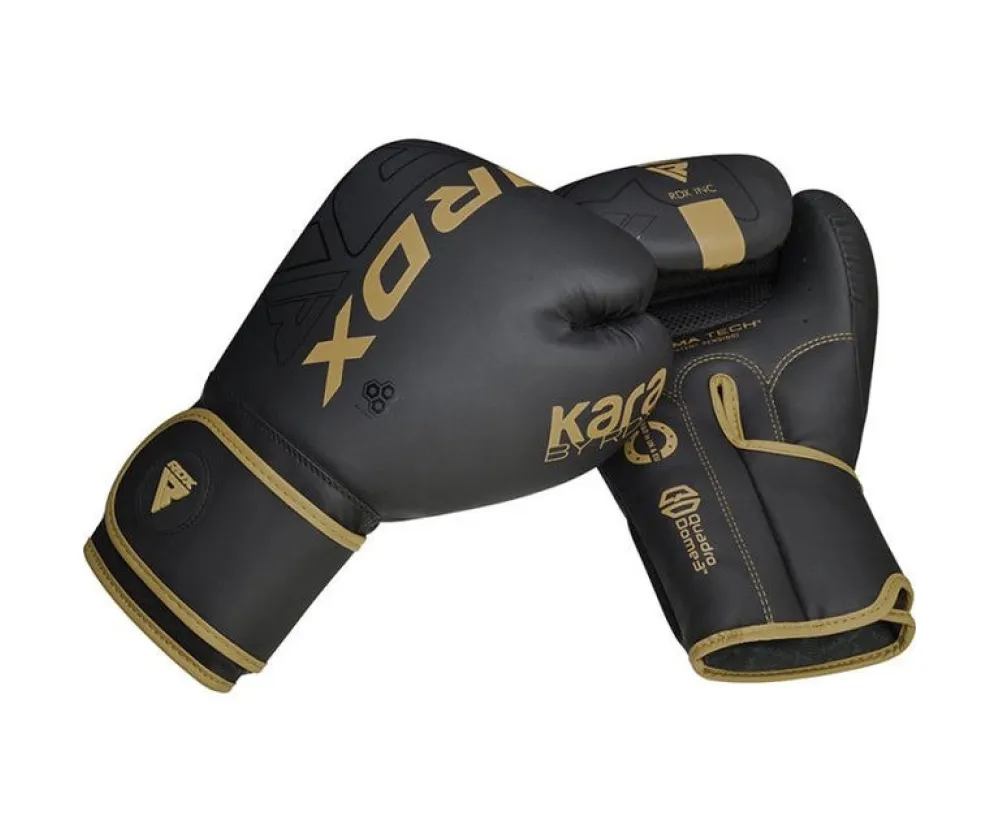 Боксерские перчатки RDX F6 Kara Matte Golden (капа в комплекте)