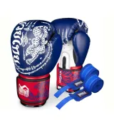 Боксерские перчатки Phantom Muay Thai Blue (бинты в подарок)