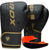 Боксерские перчатки RDX F6 Kara Matte Golden (капа в комплекте)