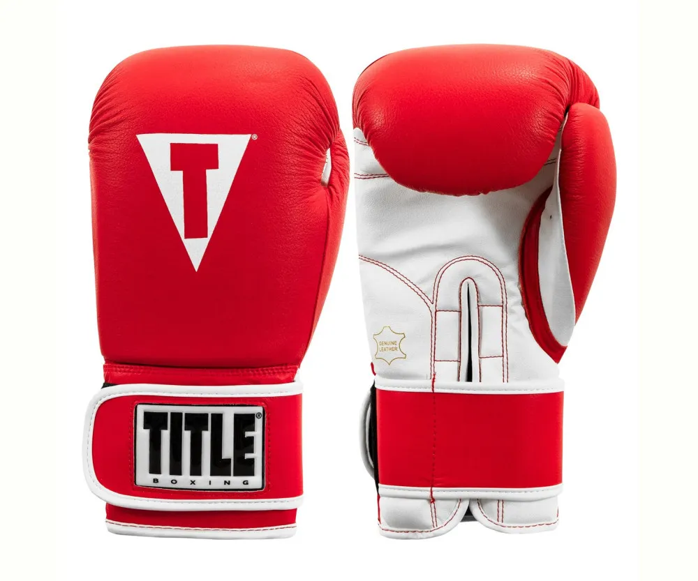 Боксерские перчатки TITLE Boxing Pro Style Leather Gloves3.0 Red/White 16 oz