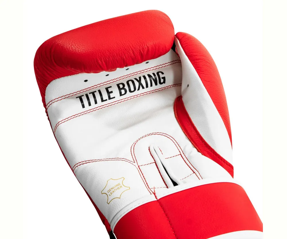 Боксерские перчатки TITLE Boxing Pro Style Leather Gloves3.0 Red/White 16 oz
