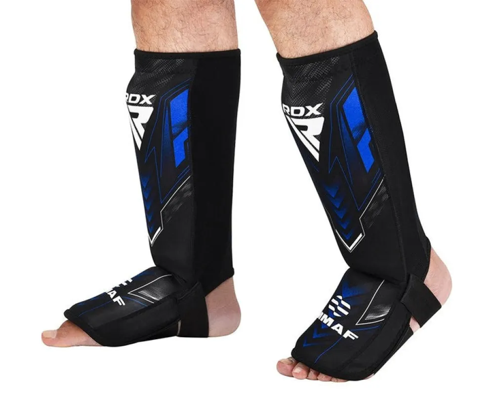 Защита для голеней и стоп RDX NEOPRENE SHIN INSTEP IMMAF-1-BLUE-L