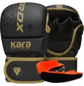 Рукавиці для ММА RDX F6 KARA Matte Golden Plus L/XL (капа у комплекті)