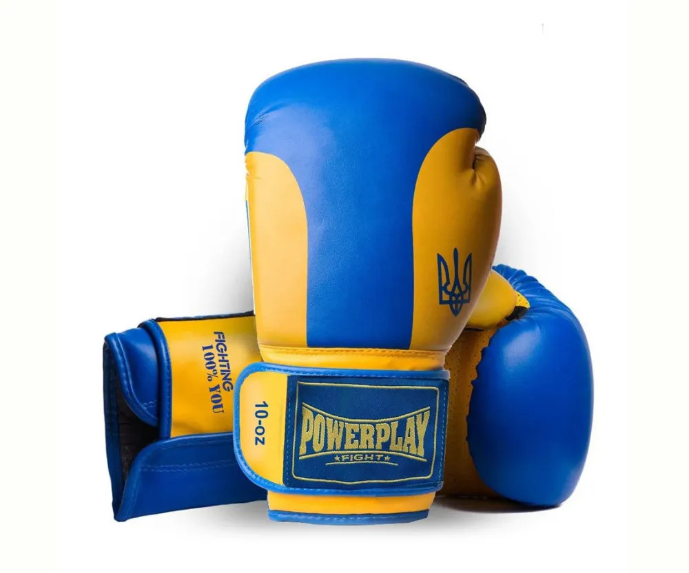 Боксерські рукавиці PowerPlay 3021 Ukraine Синьо-Жовті