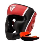 Боксерський шолом RDX AURA PLUS T-17 Red/Black XL (капа у комплекті)