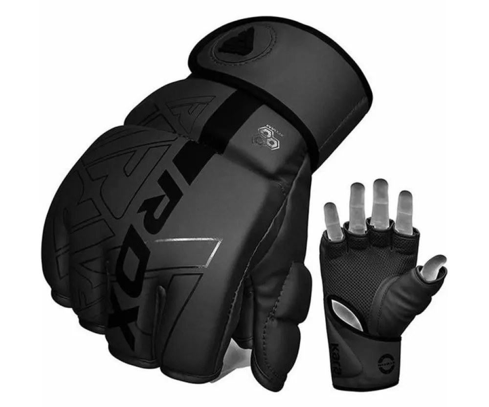 Перчатки для ММА RDX F6 KARA Matte Black L (капа в комплекте)