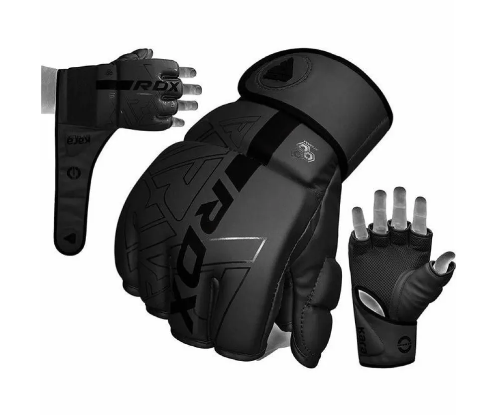 Перчатки для ММА RDX F6 KARA Matte Black L (капа в комплекте)