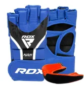 Рукавиці для ММА RDX AURA PLUS T-17 Blue/Black L (капа у комплекті)