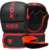 Рукавиці для ММА RDX F6 KARA Matte Red Plus S/M (капа у комплекті)