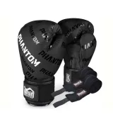 Боксерські рукавиці Phantom APEX Velcro Black  (Бинти 4м. в подарунок)