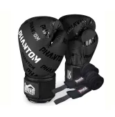 Боксерські рукавиці Phantom APEX Velcro Black  (Бинти 4м. в подарунок)