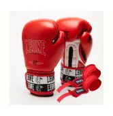 Боксерські рукавиці Leone GN208 ICONIC Red  (бинти 4 м. в комплекті)