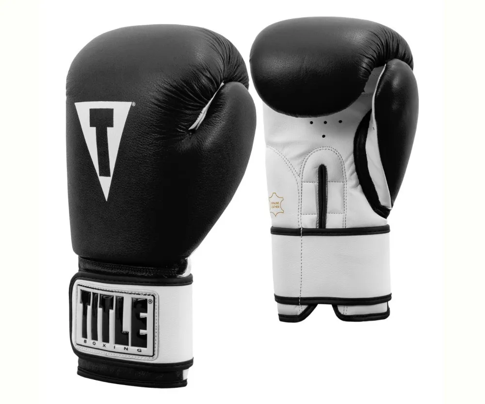 Боксерські рукавиці TITLE Premier Leather Black/White XL 16 oz