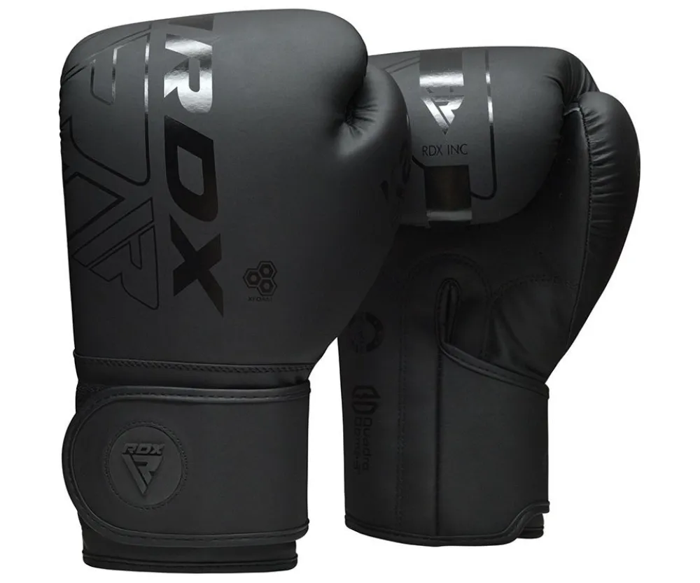 Боксерские перчатки RDX F6 Kara Matte Black (капа в комплекте)
