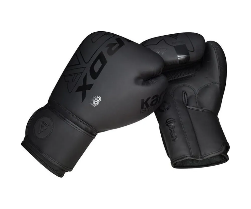 Боксерские перчатки RDX F6 Kara Matte Black (капа в комплекте)