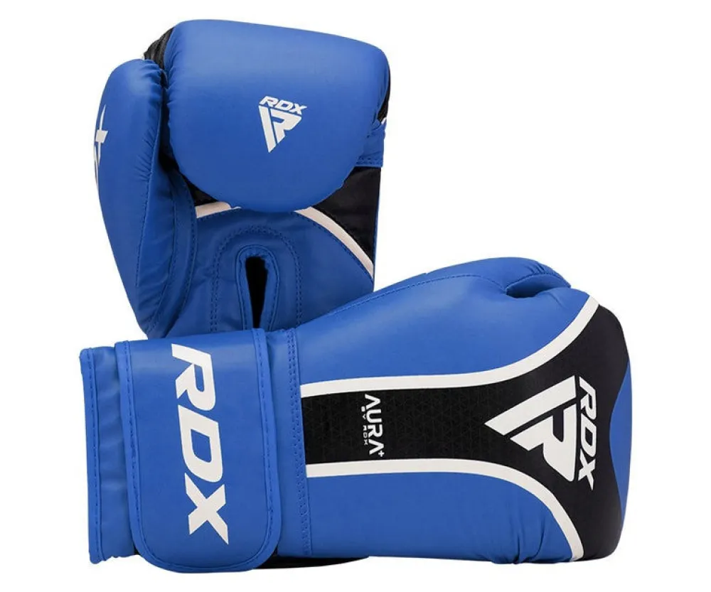 Боксерские перчатки RDX AURA PLUS T-17 Blue/Black (капа в комплекте)