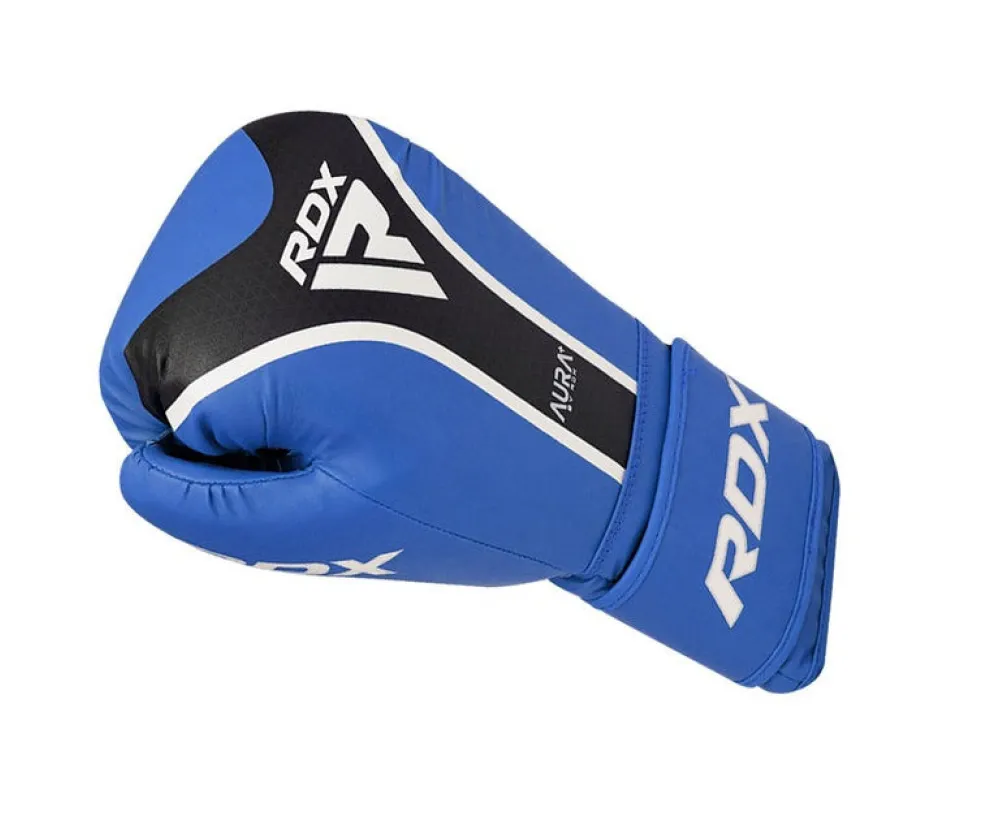 Боксерские перчатки RDX AURA PLUS T-17 Blue/Black (капа в комплекте)
