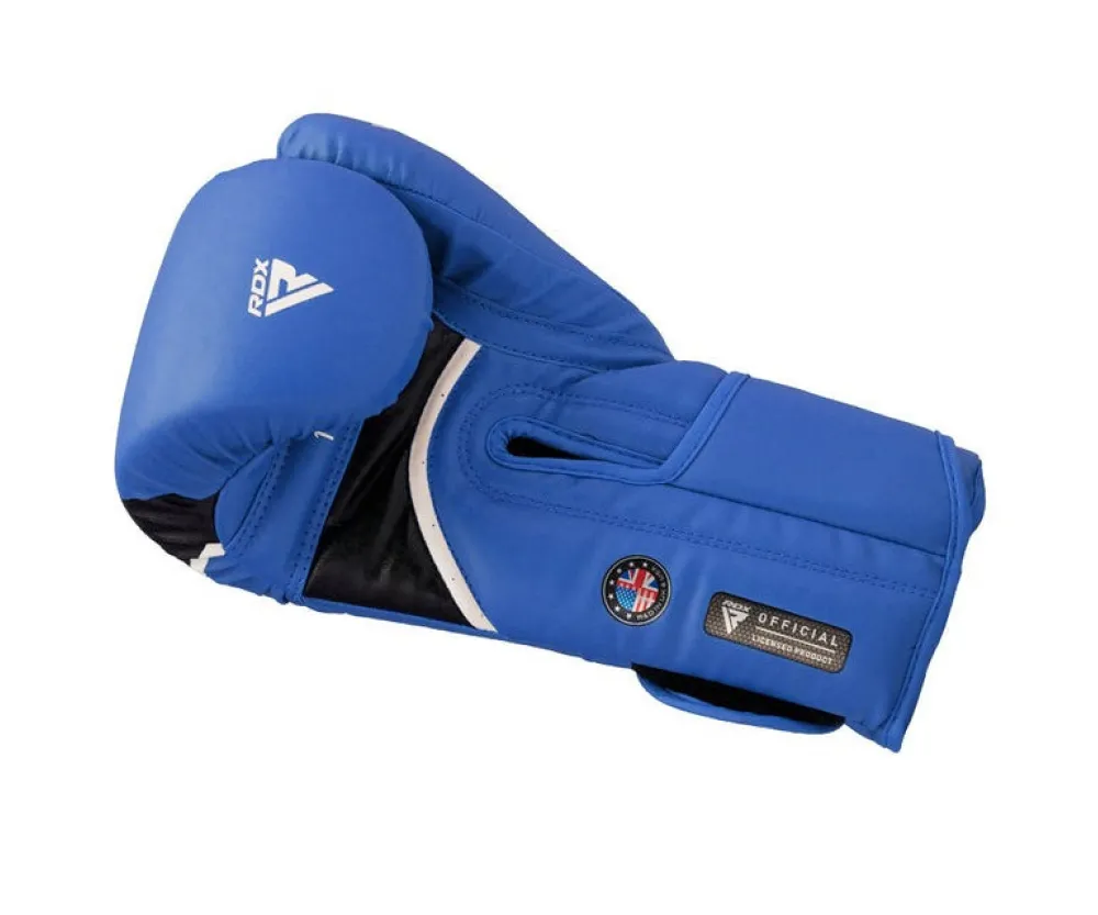 Боксерские перчатки RDX AURA PLUS T-17 Blue/Black (капа в комплекте)
