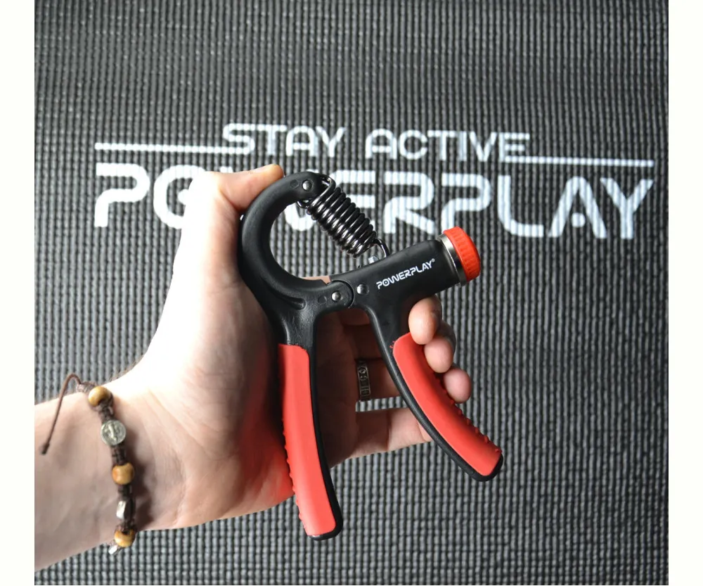 Эспандер кистевой PowerPlay PP-4323 с регулируемой нагрузкой 10-40 кг. Strength Grip Черно-красный