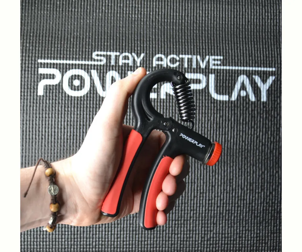 Эспандер кистевой PowerPlay PP-4323 с регулируемой нагрузкой 10-40 кг. Strength Grip Черно-красный