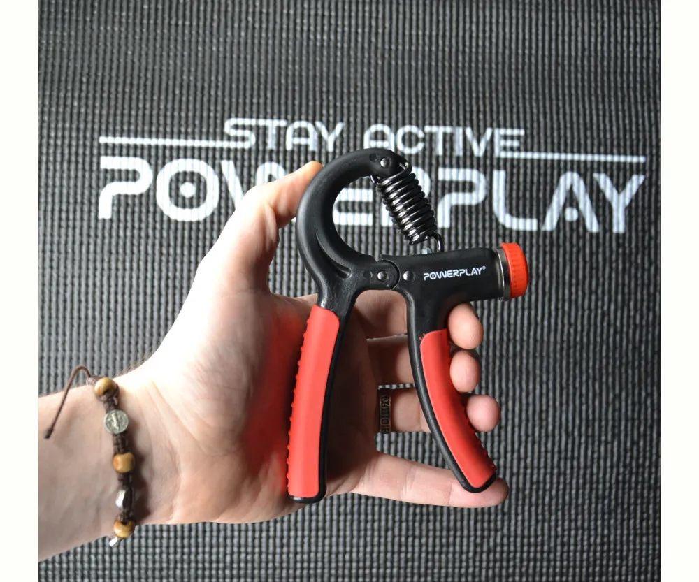 Эспандер кистевой PowerPlay PP-4323 с регулируемой нагрузкой 10-40 кг. Strength Grip Черно-красный