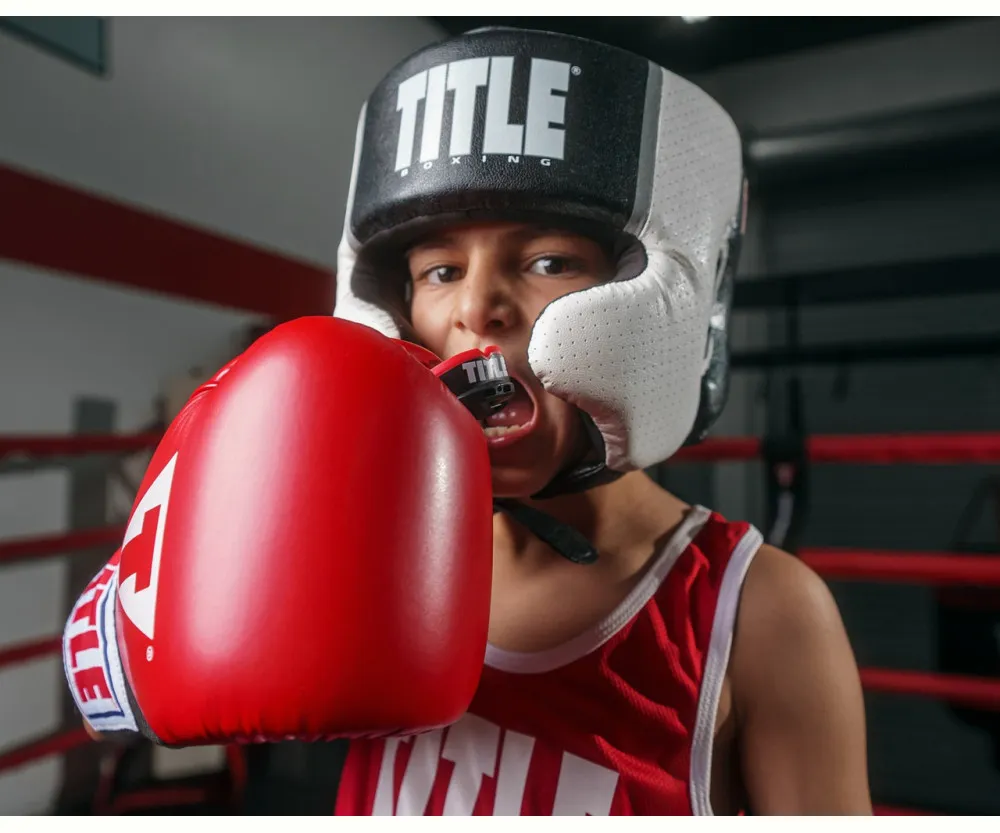 Капа TITLE Boxing Air Force Duo-Defense 2.0 дитяча (вік до 10) Black/Red