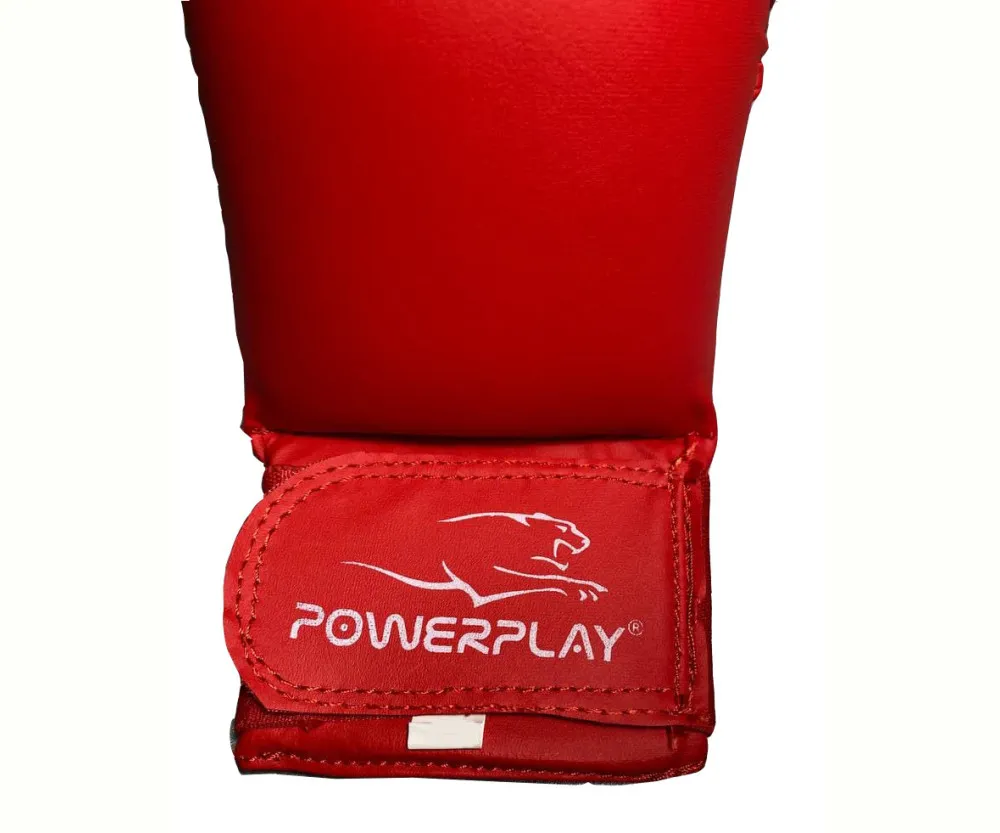 Рукавиці для карате PowerPlay 3027 Червоні  (капа в подарунок)