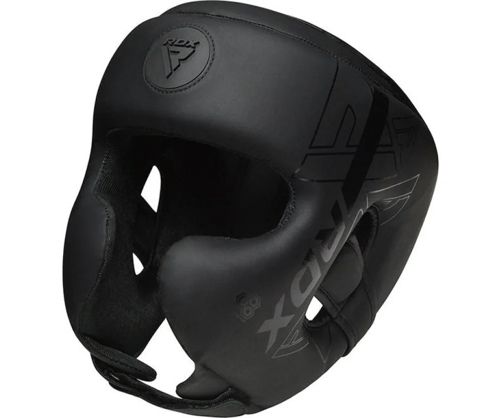 Боксерський шолом RDX F6 KARA Matte Black L (капа у комплекті)