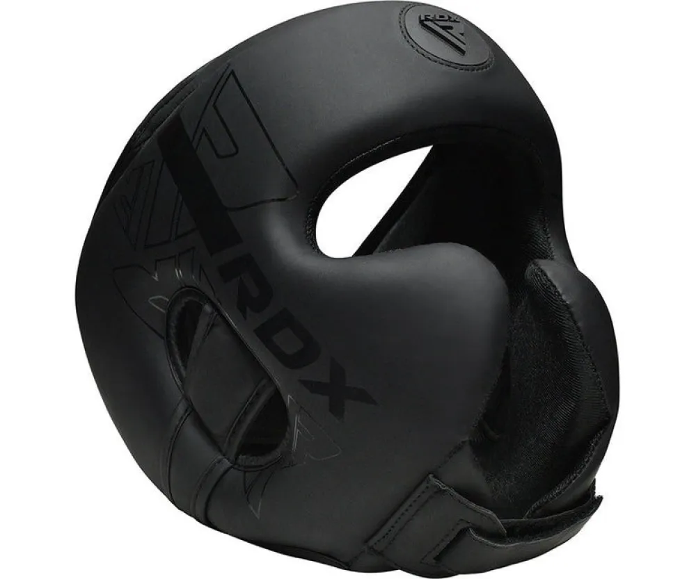 Боксерський шолом RDX F6 KARA Matte Black L (капа у комплекті)
