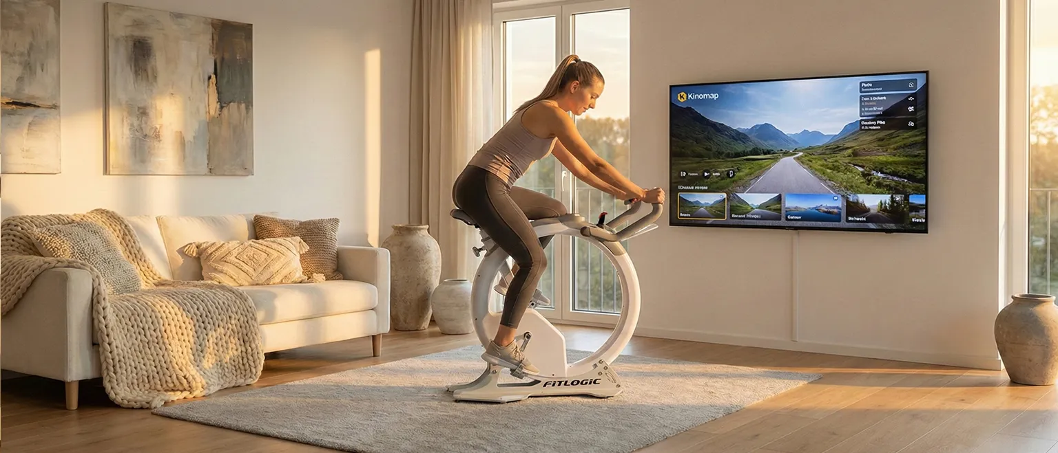 Велотренажер FitLogic B89 CircleBike в домашнем интерьере